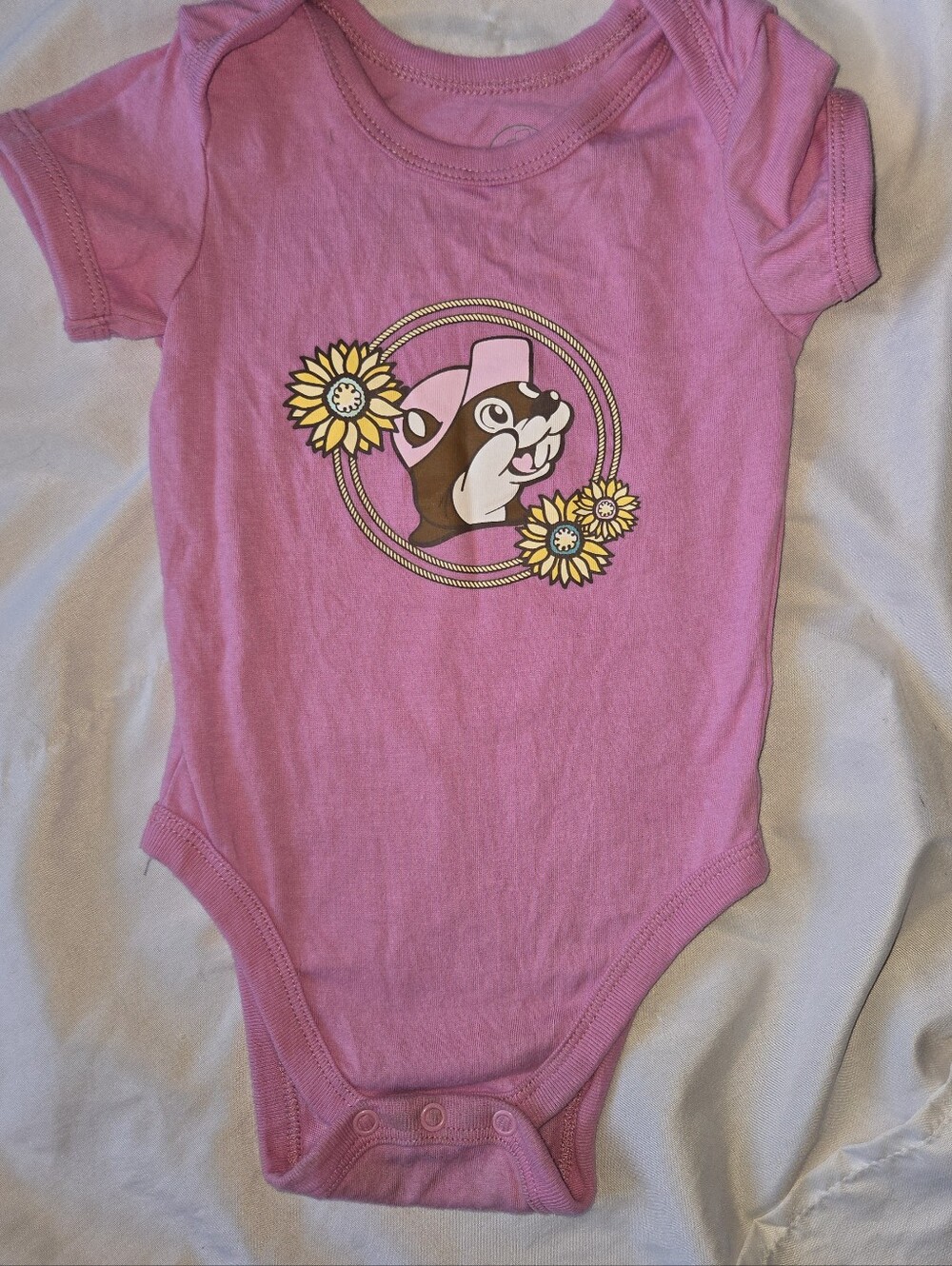 BUC-EE'S Baby Girl Pink Floral Graphic Bodysuit Sunflowers, Cowboy Boots 12 Mon
